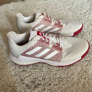Adidas red/white tennis shoes
